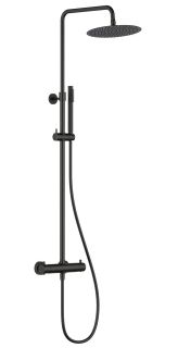 Душевая стойка AQUAme AQM8006MB с термостатом чёрный матовый